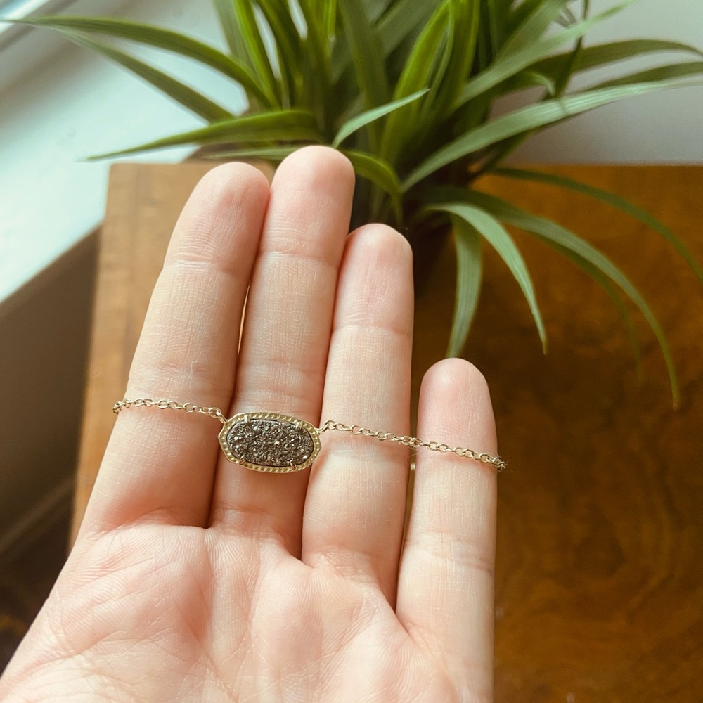 kendra scott elisa gold pendant necklace in platinum drusy